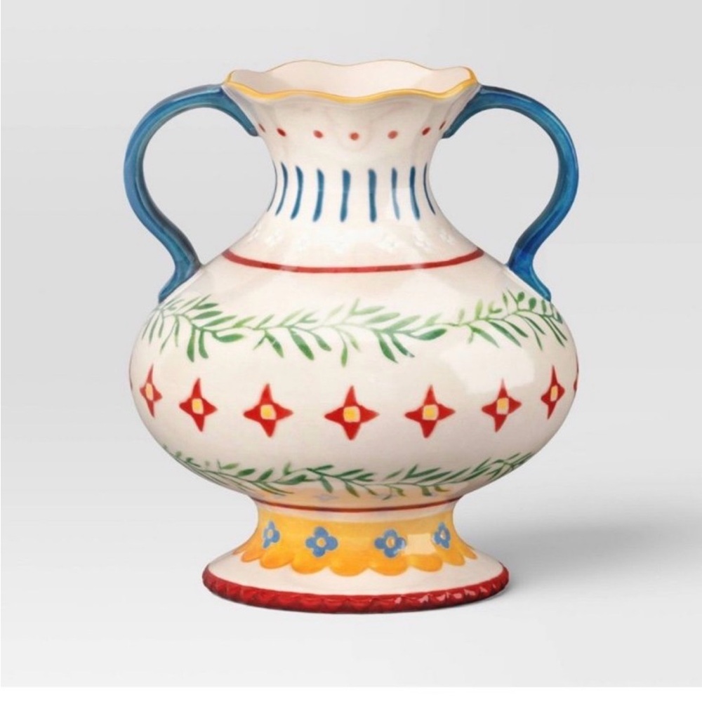 Threshold Multicolor Painted Ceramic Vase